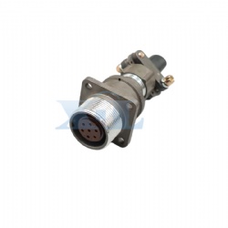 2RM-18 Series 7 Pin Female Panel Flange Receptacle with Tail