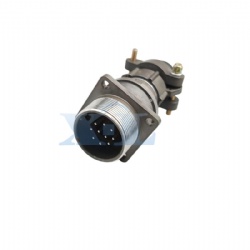 2RM-22 Series 10 Pin Male Panel Flange Receptacle with Tail