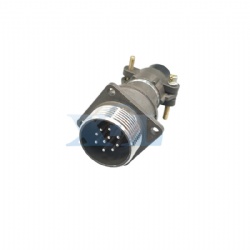 2RM-24 Series 10 Pin Male Panel Flange Receptacle with Tail