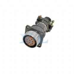2RM-24 Series 10 Pin Female Panel Flange Receptacle with Tail