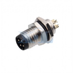 M8 Male Panel Socket Rear Fastened Solder Cup