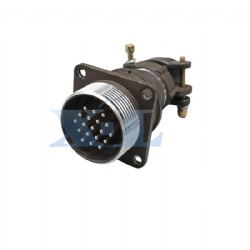 2RM-27 Series 19 Pin Male Panel Flange Receptacle with Tail