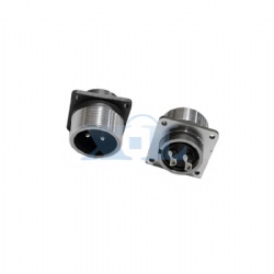 XLP28 2 Pin Male Flange Panel Receptacle