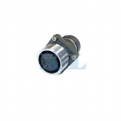 XLP28 7 Pin Female Flange Panel Receptacle with Shielded Tail