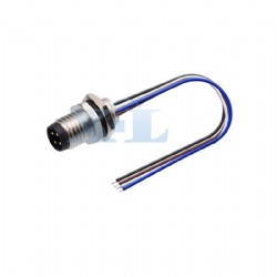 M8 Male Panel Socket Rear Fastened with Assembly Wires