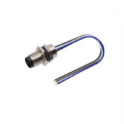 M8 Male Panel Socket Front Fastened with Assembly Wires