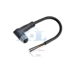 M8 Female Molding Cables Angled shielded unshielded