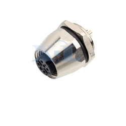 M12 Female Panel Socket Rear Fastened Bullet Head Solder Cup/PCB PG9 Thread