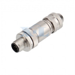 M12 Male Field Wireable Straight Cable Plug Metal Shell