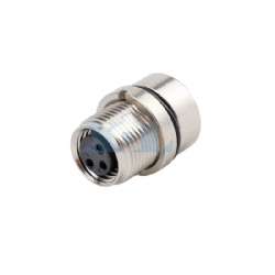 M8 Female Panel Socket Front Fastened M10*0.75 Solder Cup