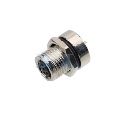M8 Female Panel Socket Front Fastened M12*1.0 Solder Cup