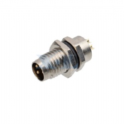 M8 Male Panel Socket Front Fastened Metal Mouth Solder Cup