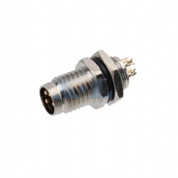 M8 Male Panel Socket Rear Fastened Metal Mouth Solder Cup